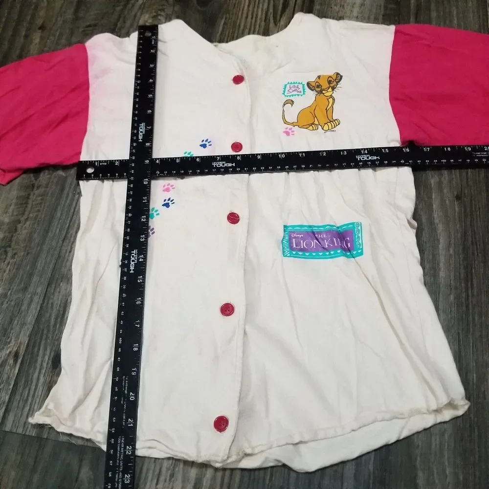 Rare Vintage DISNEY’S The Lion King Button Up Youth Size Large‎ 14 Stained Ink